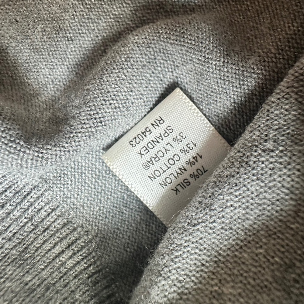 Banana Republic Men's Zip Front Sweater Jacket Cardigan Size M Gray Black silk - Picture 5 of 6